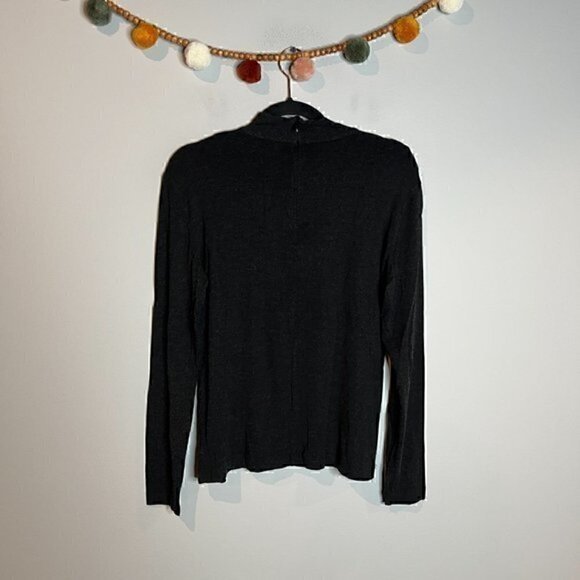 AKRIS Punto charcoal heathered mock neck top - Picture 6 of 6